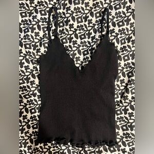 Free People Black Ribbed Tank